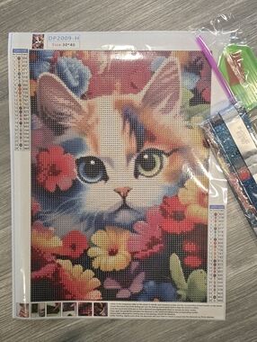 Cat 30x40 Round Diamond Painting Kit New
